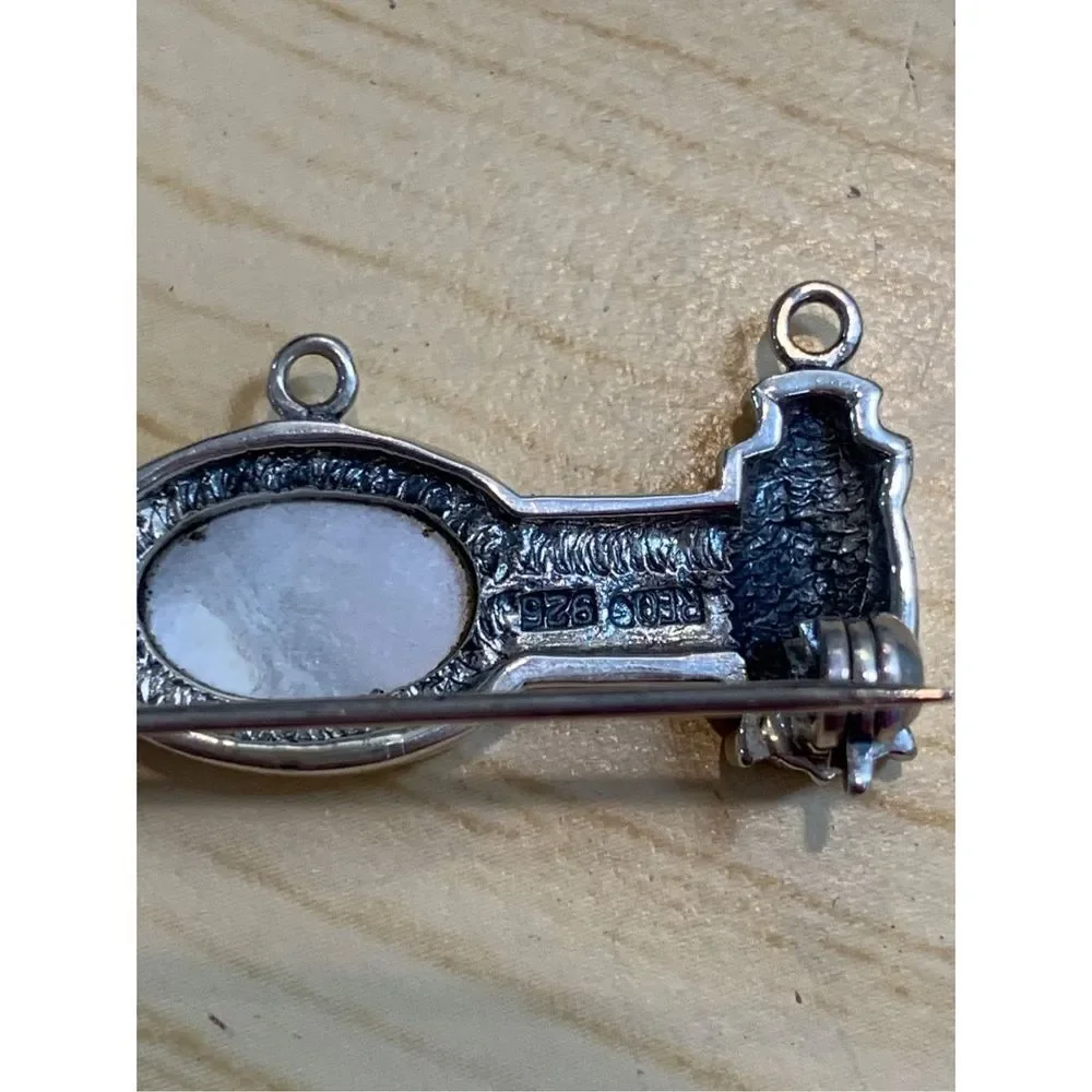 .925 Victorian Art Deco Charm Sterling Silver Pin #brooch #vintage